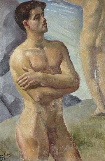 georg pauli Bathing Men Sweden oil painting art